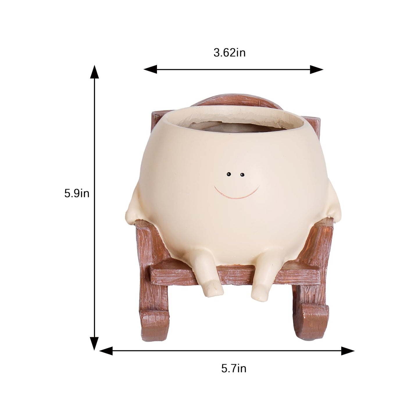 NINIPAPA Cute Plant Pots Smiley Face Planter Funny Flower Pot, Rocking Chair Small Face Pot for Indoor Plants, Unique Head Planters Plant Lover Gifts on Mother's Day Birthday
