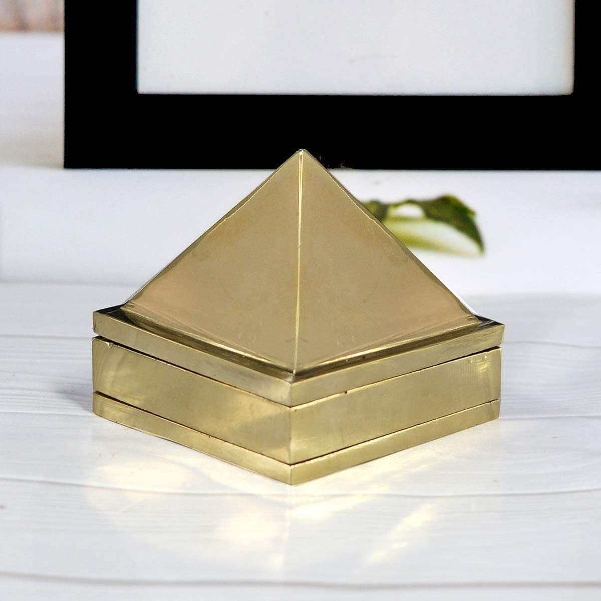 Bro Mart Pure Brass Wish Pyramid 3 Layer Size 1 inch with 91 Pyramids for Vastu and Feng Shui Pyramid | Home Decor for Pooja, Antique Items God Prayer, Large (1 inch)