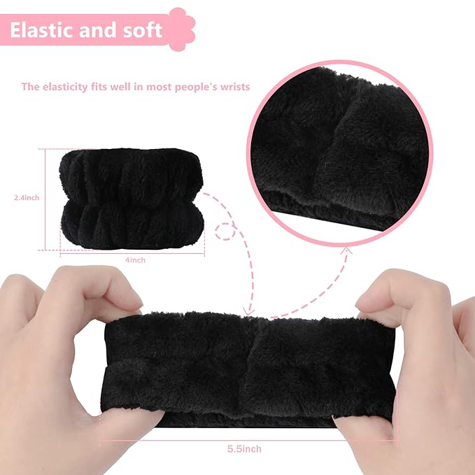 8pcs Wrist Bands for Washing Face, Absorbent Face Washing Wristbands,