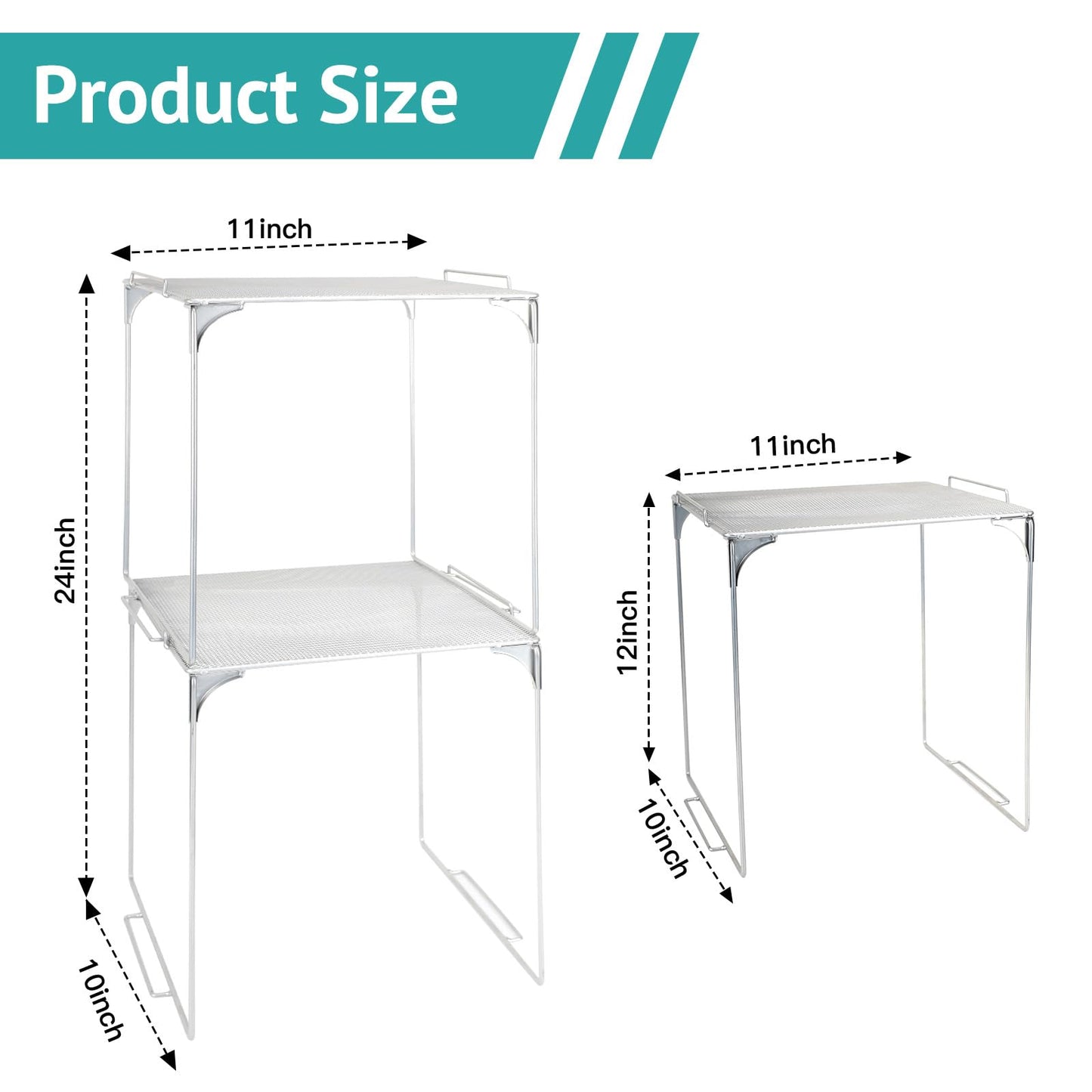 AUECOOME Locker Organizer Shelf Stackable Extra Locker Shelf for School Locker Organizer Storage Cabinet Accessories Suitable for School, Office, and Home use (1, Grey)