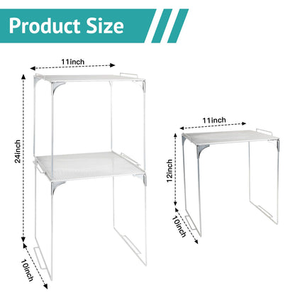 AUECOOME Locker Organizer Shelf Stackable Extra Locker Shelf for School Locker Organizer Storage Cabinet Accessories Suitable for School, Office, and Home use (1, Grey)