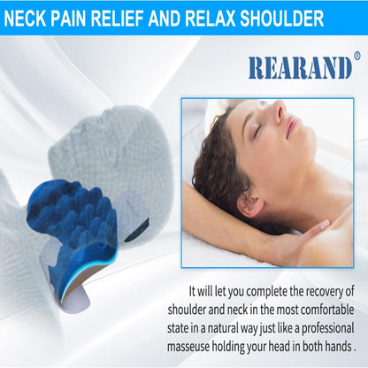 REARAND Neck and shoulder relaxation pillow for Orthopaedic relief Neck and support shoulder Upper Spine loose pain massage traction