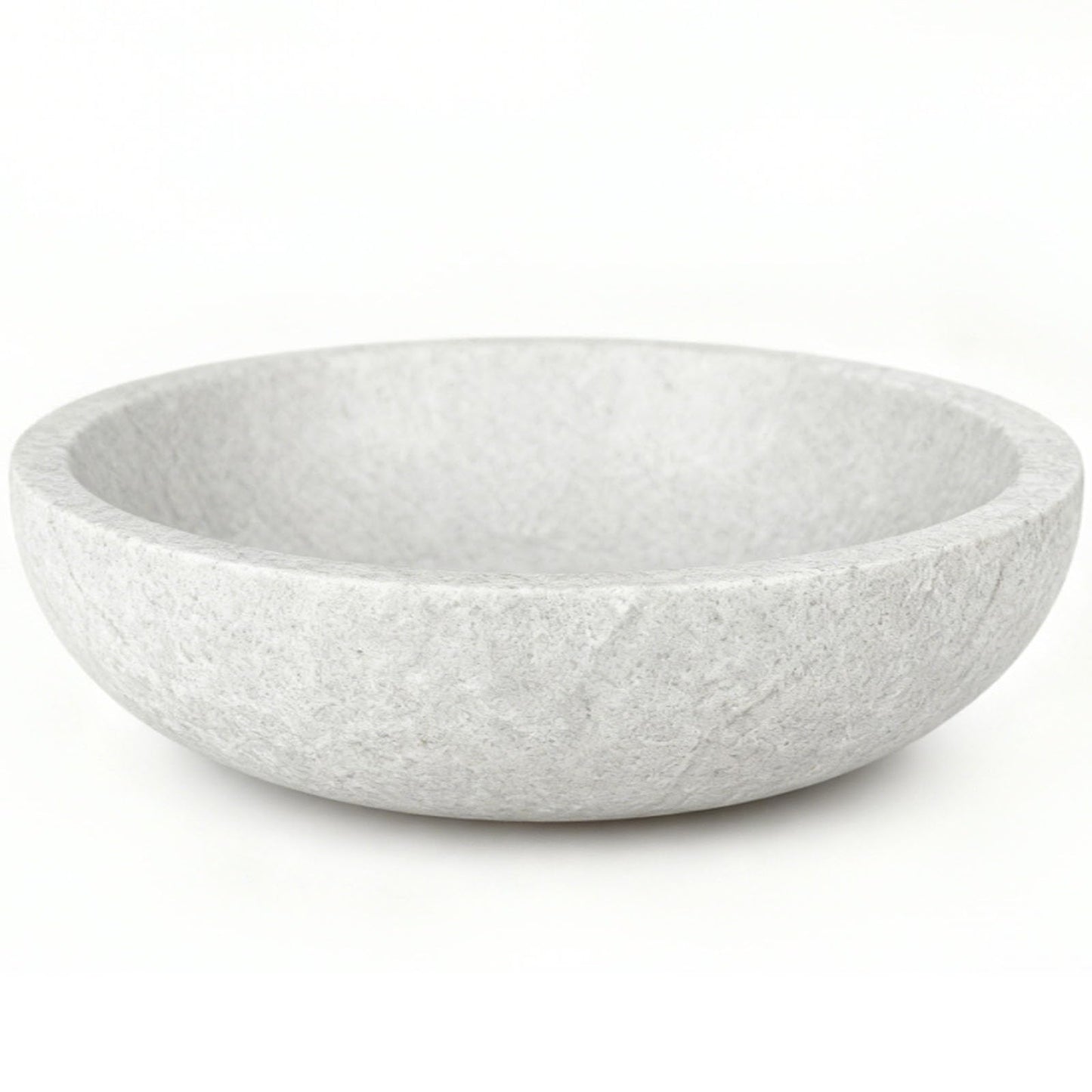 YeasHome White Travertine Bowl, 7.8" Natural Stone Centerpiece for Minimalist Home Decor, Handmade Spa Style Fruit Bowl, Zen Meditation Bowl, Pure Tabletop Sculpture