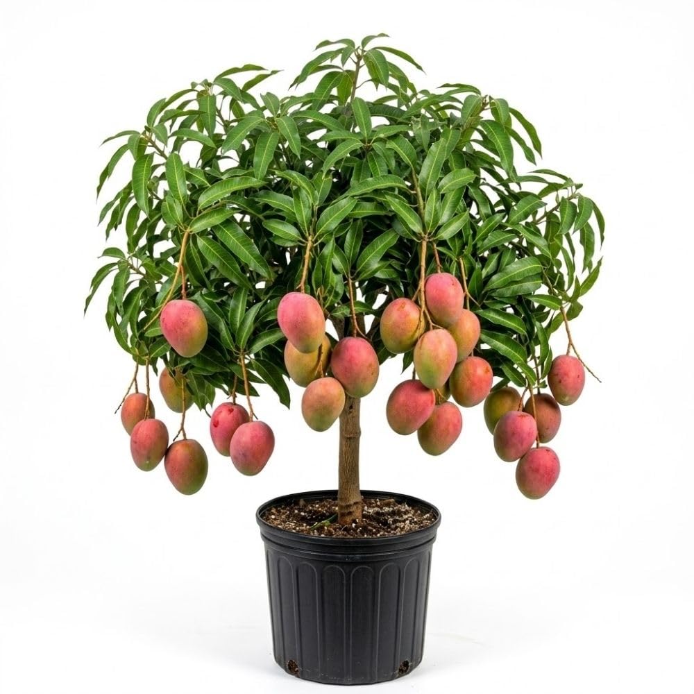 Grafted Mango Tree Live Plant 2-3ft 3 Gallon, Live Tropical Fruit Plant, Sweet Mango Variety for Outdoor Garden, No Ship to CA