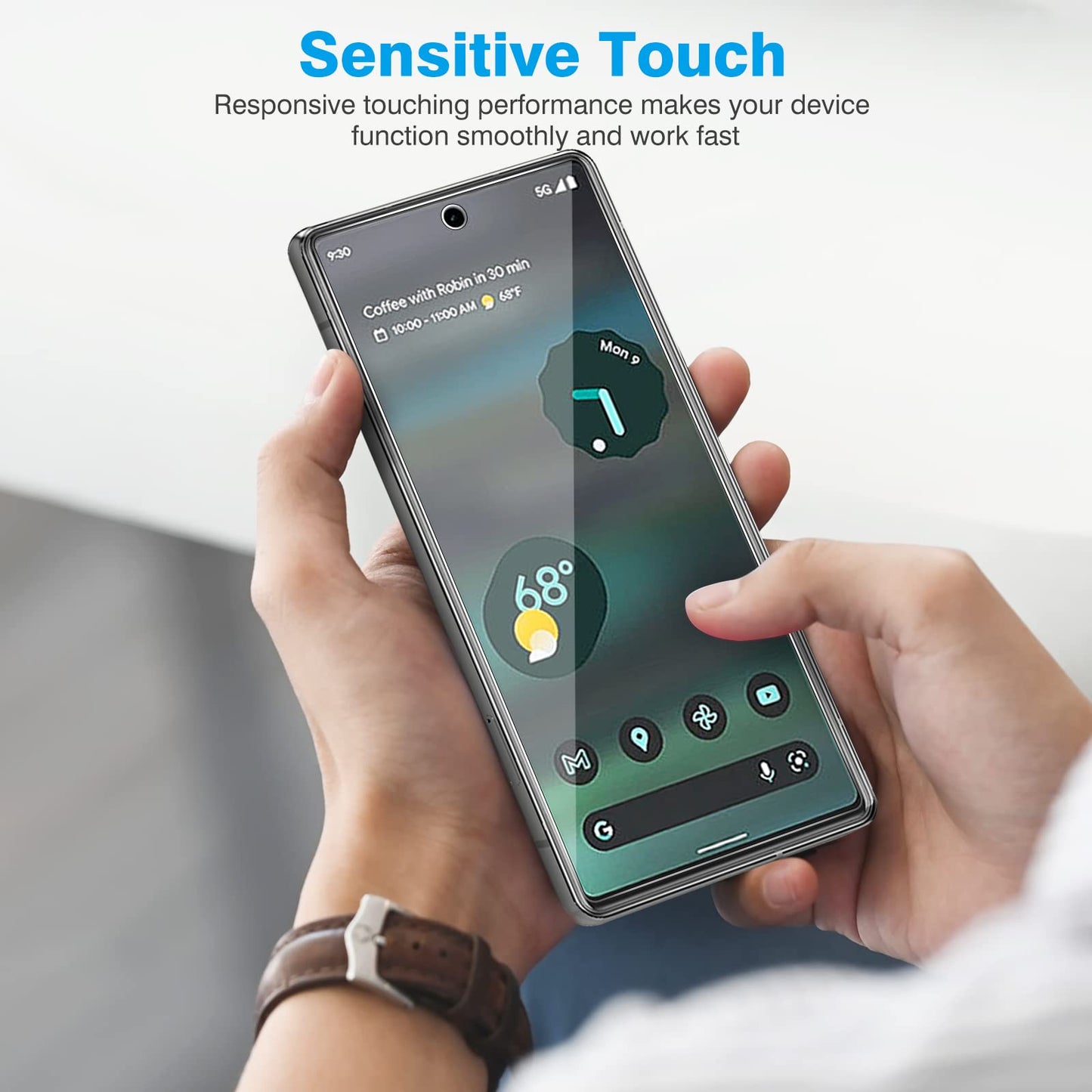 OMOTON 3+2 Pack for Google Pixel 9 Pro XL Screen Protector 6.8 Inch, 3 Tempered Glass Film & 2 Camera Lens Protector, Bubble-free, HD Clear, Not for 9 Pro/ 9