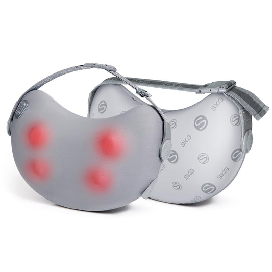 SKG Shiatsu Back Massager for Pain Relief Deep Tissue with Heat 4D Kneading Cordless Massage Pillow for Upper and Lower Back Gifts for Men adn Women Birthday Gifts (Need to Restart After 15 min)