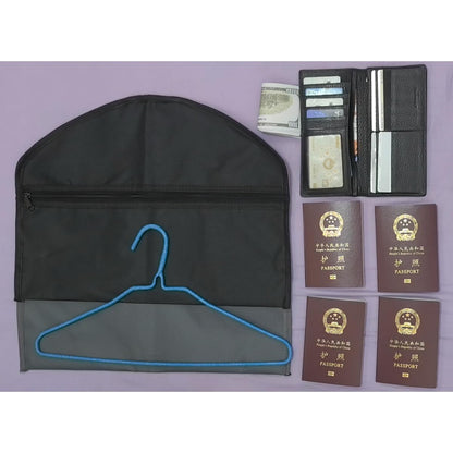 BEISUOSI Hanger Diversion Safe by Stash-it, Hidden Pocket Safe, Fits Under Hanging Clothes with Pocket to Hide Valuables for Home or Travel (2, BLACK)