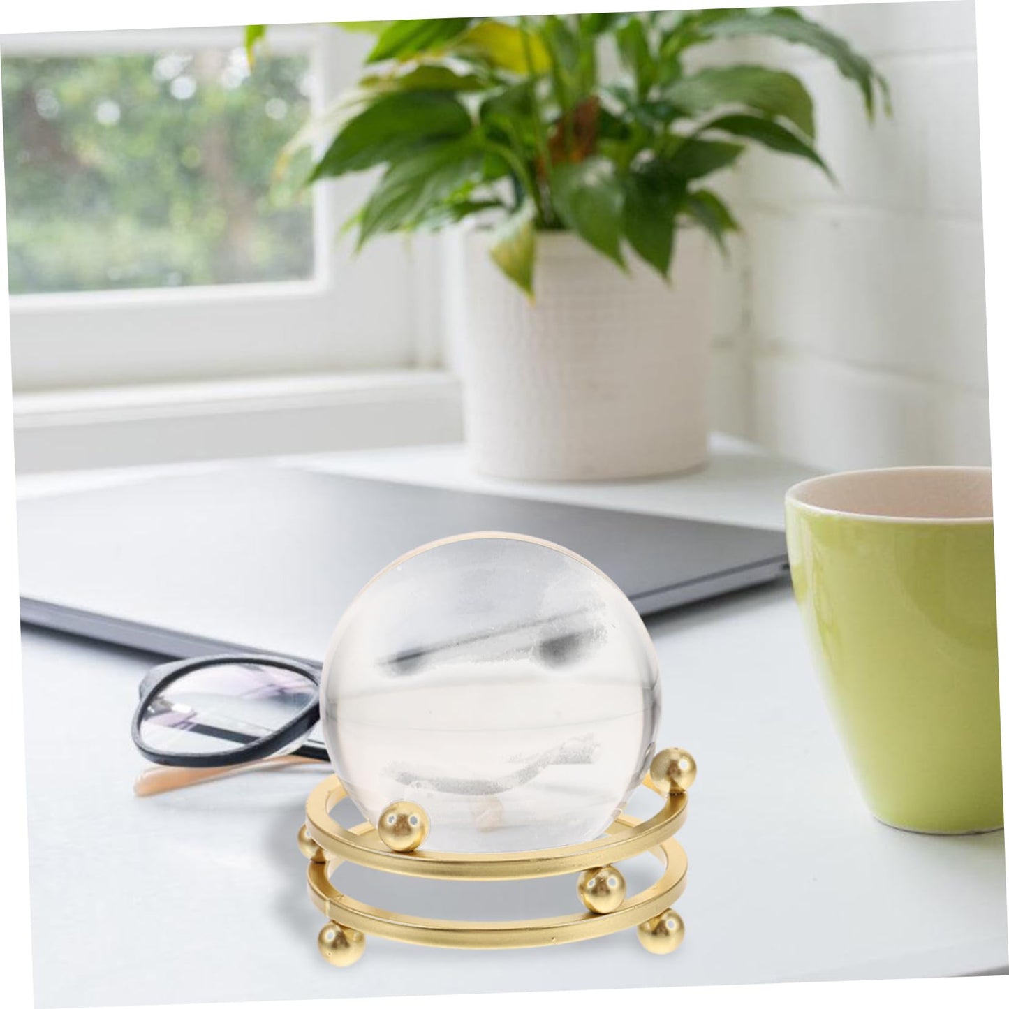 JECOMPRIS Crystal Sphere Decoration with Stand Elegant Crystal Ball for Home and Office Desktop Ornament Design for
