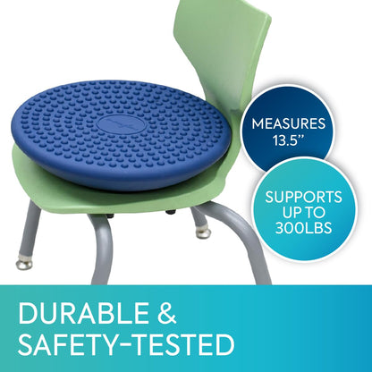 Bouncyband Balance Cushion Sensory Seat, Blue – Portable Sensory Cushion Promotes Active Learning and Improves Focus in the Classroom or at Home – 13.5” Cushion Seat Supports Up To 300lbs