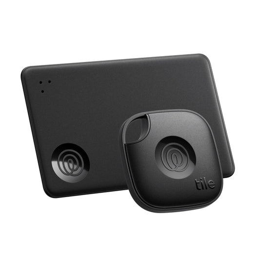Tile by Life360 Starter Pack (2024) – Bluetooth trackers and finders for keys, wallets and more. Compatible with iOS and Android. Phone finder. 2-Pack (black Mate/Slim)