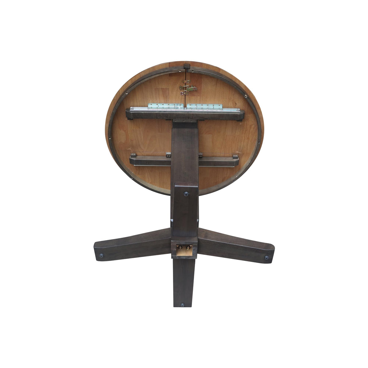 IC INTERNATIONAL CONCEPTS 36" Solid Wood Round Top Pedestal Dining Table with 12" Leaf - 36.1" H