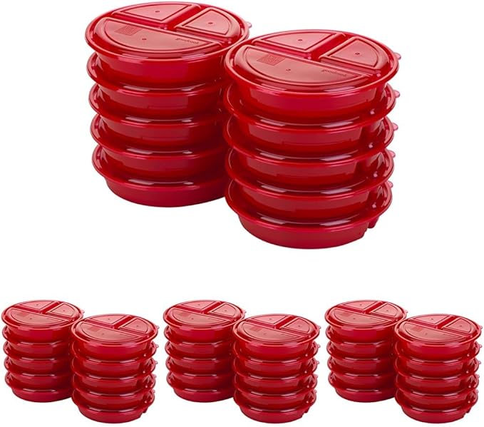 GoodCook Meal Prep Containers Set Microwave & Dishwasher-Safe Round Food