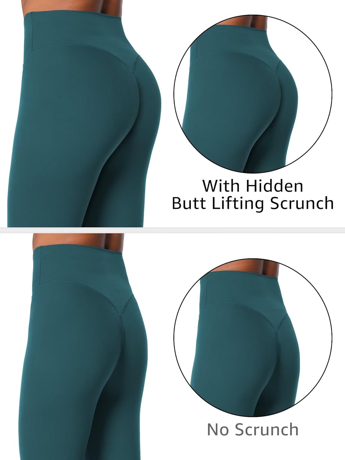 Sunzel Sunlissia Hidden Butt Lifting Scrunch Workout Leggings for Women, Crossover High Waist Yoga Pants with Tummy Control