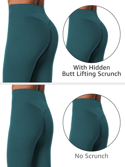 Sunzel Sunlissia Hidden Butt Lifting Scrunch Workout Leggings for Women, Crossover High Waist Yoga Pants with Tummy Control
