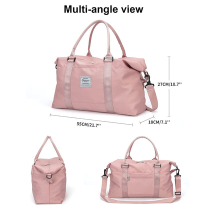 Travel Duffel Bag,Sports Tote Gym Bag,Shoulder Weekender Overnight Bag for Women