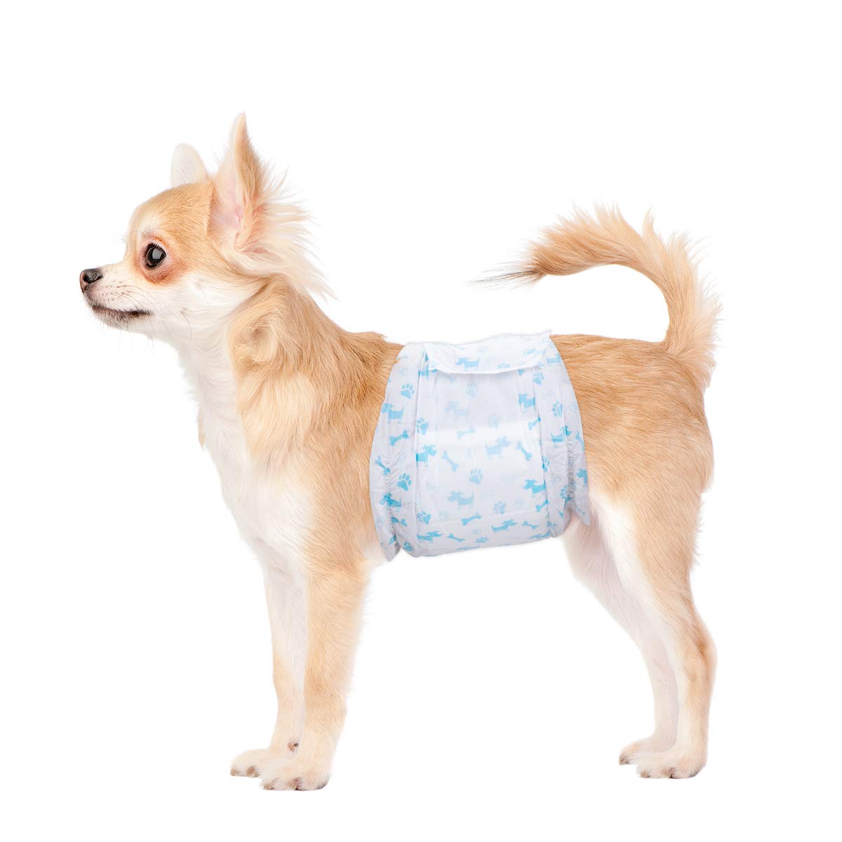 Flying Paws Male Dog Nappies, M-22 Disposable Dog Wraps for Puppy Incontinence Super Absorbent Male Wraps, Soft Cotton, Stereoscopic Edge Fit for Potty Training, Travel