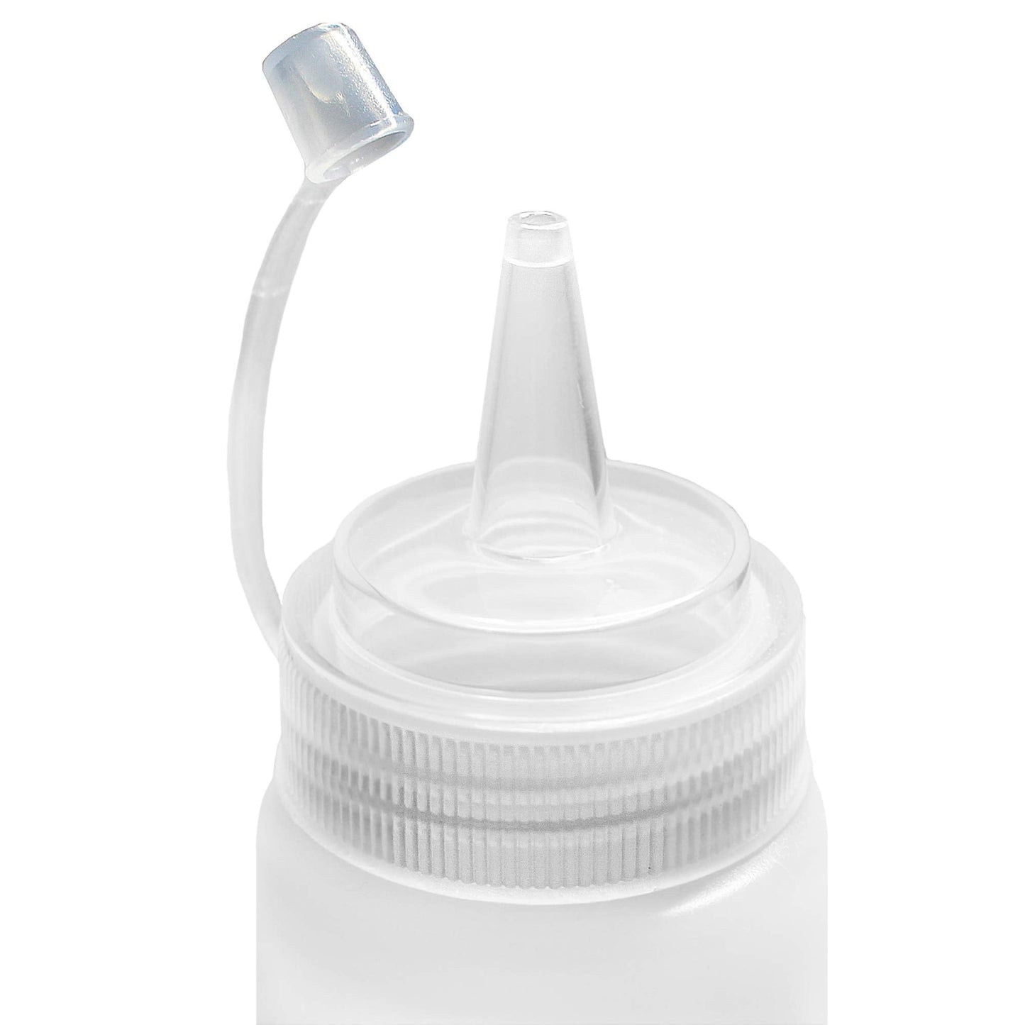 Juncture 12 Pack 200 ml (6.7oz) Plastic Squeezy Sauce Bottles with Twist on Cap Lids, Tick Marks Squeeze Bottle for Condiment, Pigment Squeeze Bottle for Painting