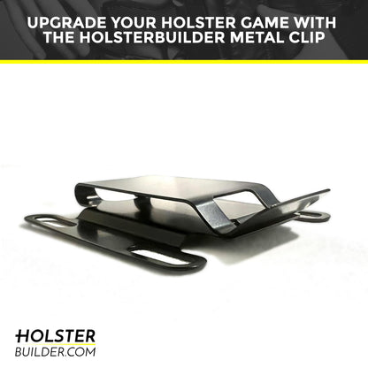 HolsterBuilder 2" Metal Belt Clip – Wide Base Holster Attachment, Heavy-Duty IWB Attachment for Concealed Carry, Tactical & EDC Belts – Holster/Sheath Mount – Made in USA