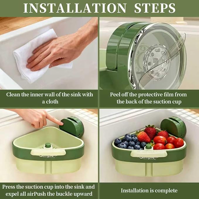 2026 New Suction Cup Sink Strainer | Corner Sink Strainer | Sinks Trash Food