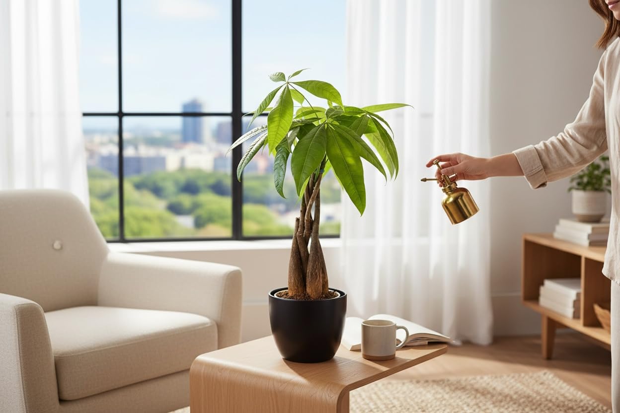 Hopewind Plants Shop Money Tree Live Plant | 14-22 Inches Tall Bonsai | Easy to Grow Indoor Houseplant | Home, Office, or Room Decor | Birthday, Housewarming Gift (Black)