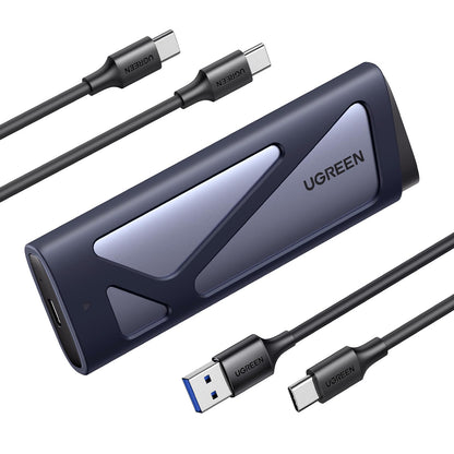 UGREEN M.2 NVMe & SATA Enclosure, USB 3.2 Gen 2 SSD Enclosure, 10Gbps NVMe External Caddy, Aluminum PCIe Adapter for M and M&B Key in 2230/2242/2260/2280 SSDs