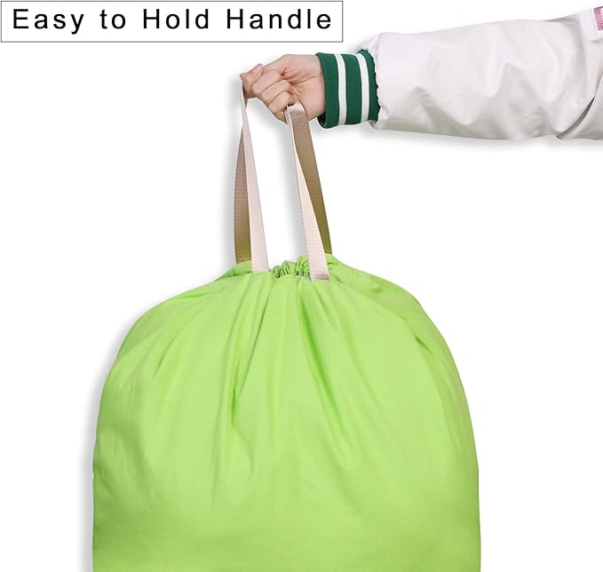 Cotton Canvas Laundry Bag with Handles & Drawstring Straps, Heavy Duty Extra