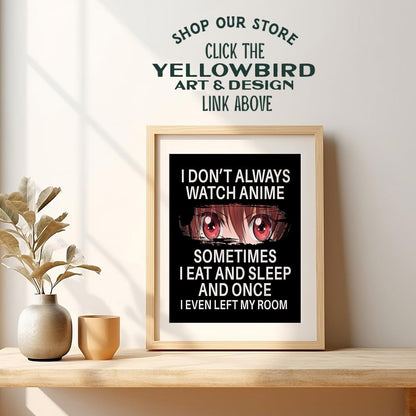Japanese Anime Wall Decor for Teens - Anime Posters 8x10 - Wall Art Print - funny Sayings Wall Art - Sarcastic Gifts for Boys - Home Theater, Playroom, Movie Room Decor - Teen Girls Bedroom Decor