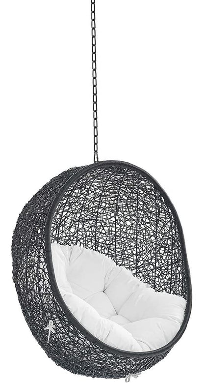 Modway EEI-3636-BLK-WHI Encase Swing Outdoor Patio Lounge Chair Without Stand, Black White, 43.5 x 40 x 125.5