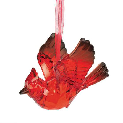 Department 56 Acrylic Christmas Basics Cardinal Bird Hanging Ornament, 3.125 Inch, Red