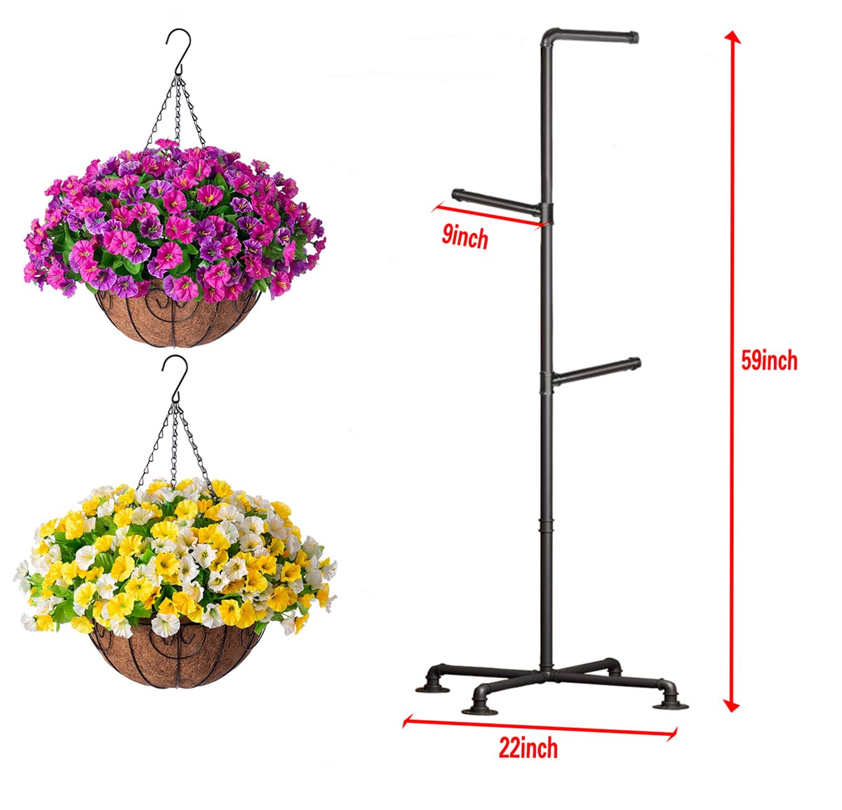 Lengfkus Plant Hanger Indoor,Corner Hanging Plant Stand,Heavy Duty Metal Hanging Plant Holder for Indoor Plants,Living Room,Balcony,Bedroom,Garden