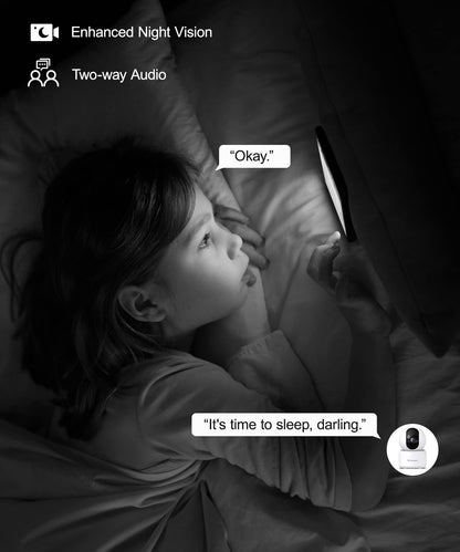 GALAYOU Indoor Security Camera 2K, 360 Degree 2.4G WiFi Home Security for Baby/Pet/Elder/Nanny with Night Vision, 24/7 SD Card Storage, Works with Alexa and Google Assistant G2-2Pack