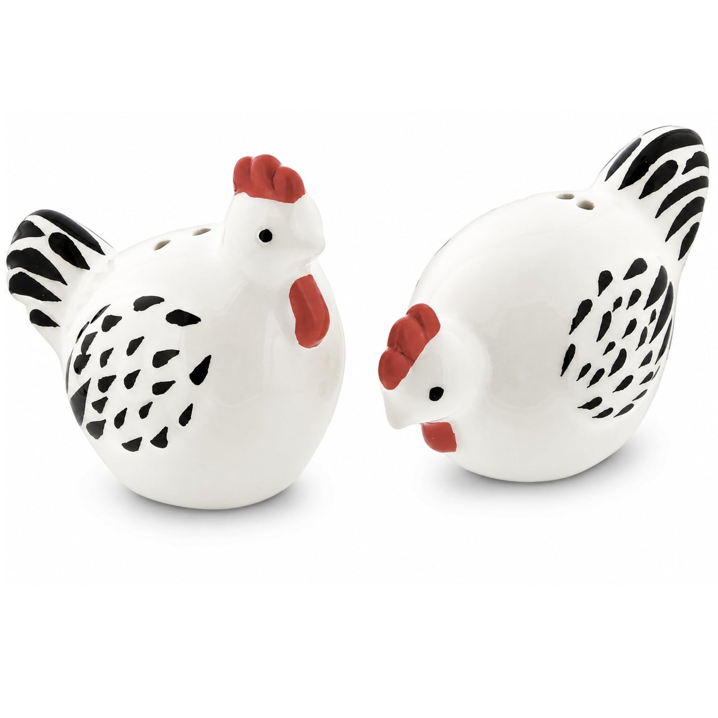Cute Ceramic Farmhouse Salt & Pepper Shaker Set- Farm Chickens (Chickens)