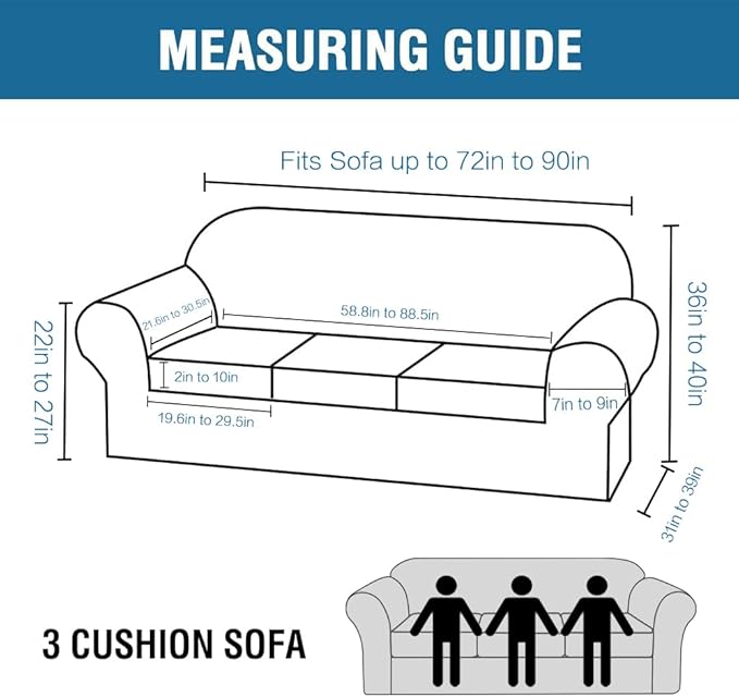 H.VERSAILTEX Modern Velvet Plush 4 Piece High Stretch Sofa Slipcover Sofa Cover