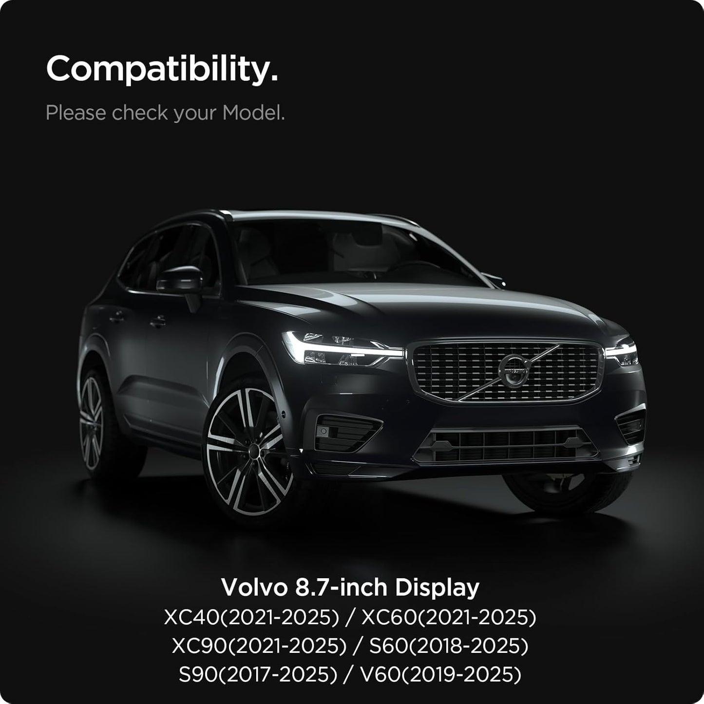 Spigen Tempered Glass Screen Protector [GlasTR Slim] designed for Volvo XC40, 60, 90 (2025-2021), S60, 90 (2025-2018), V60, 90 (2025-2019), EX 40 9 inch Dashboard Touchscreen - Matte/Anti Fingerprint