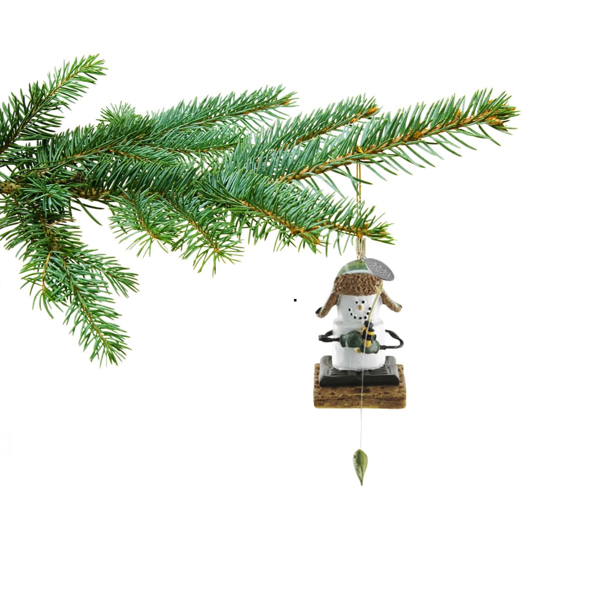 Smores Ornament - Ice Fishing Gifts - Smores Fishing Ornament with Ice Fisherman and Fish on Rod - Comes in Gift Box so It's Ready for Giving