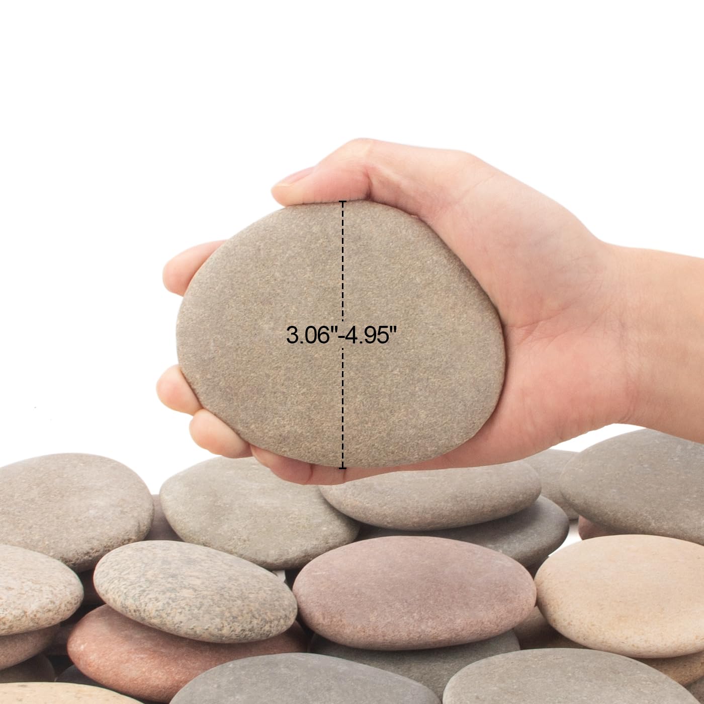 [About 30 PCS - 34 PCS](18.3 Pounds) Painting Rocks,3.22"-4.73" River Rocks,Flat Stones,DIY Rocks,Craft Rocks