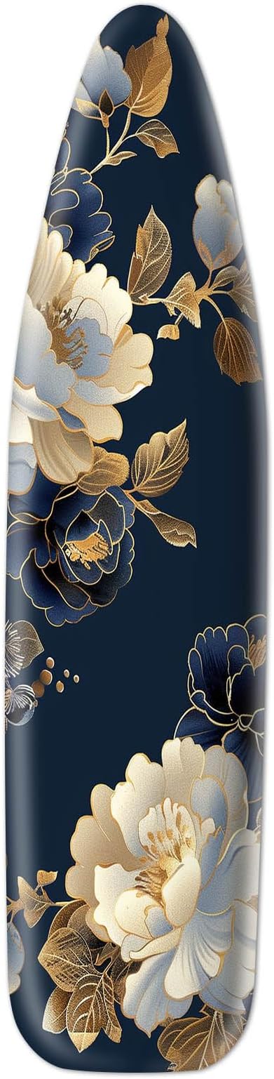 Blue White Floral Ironing Board Cover Stretch Fabric