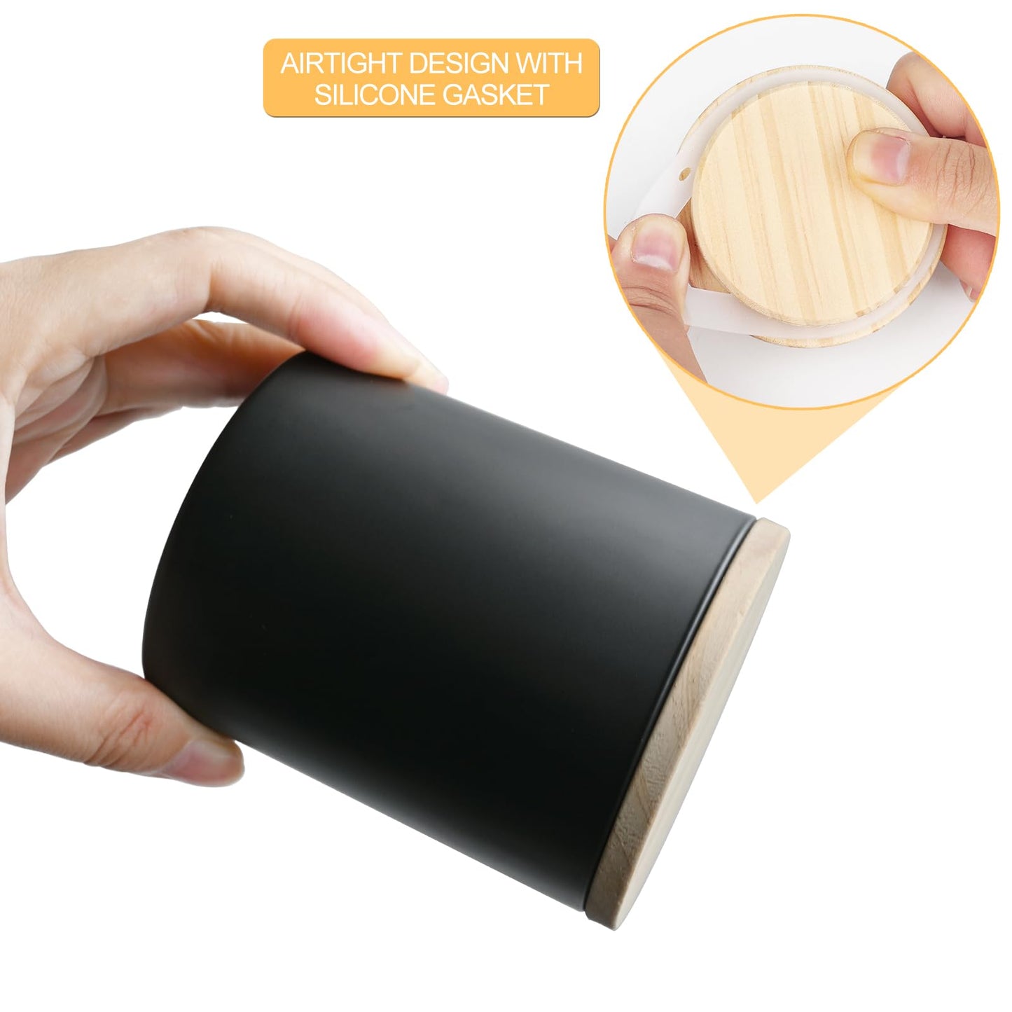 SHOWIN 10 OZ Thick Candle Jars for Making Candles 15 Pcs, Empty Jars with Wood Lids for Candle Making, Sample Container, Matte Black