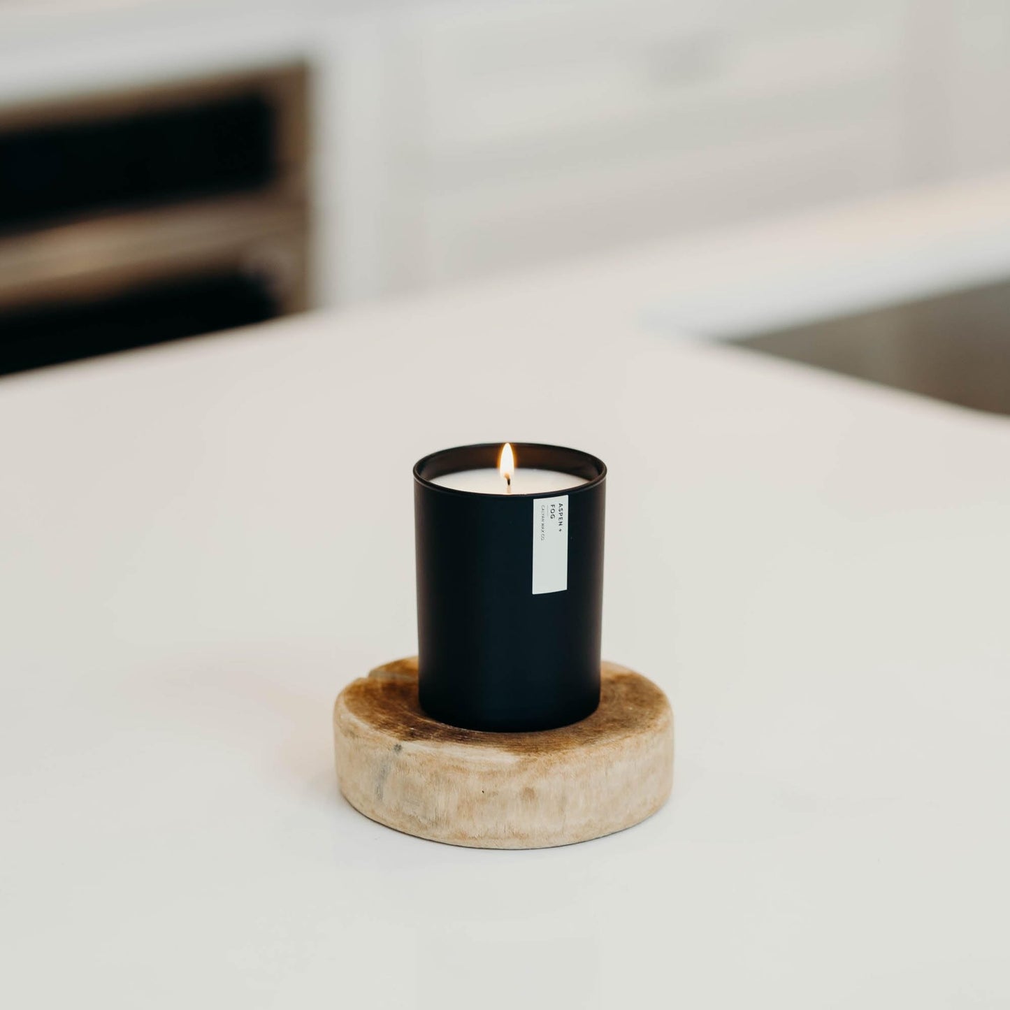 Calyan Wax Co. Aspen & Fog Scented Candle - 75 Hour Burn - Luxury Clean Soy Wax Candles - Long Lasting Black Tumbler Jar Candle for Home - 10.2oz