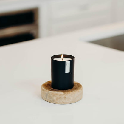 Calyan Wax Co. Aspen & Fog Scented Candle - 75 Hour Burn - Luxury Clean Soy Wax Candles - Long Lasting Black Tumbler Jar Candle for Home - 10.2oz