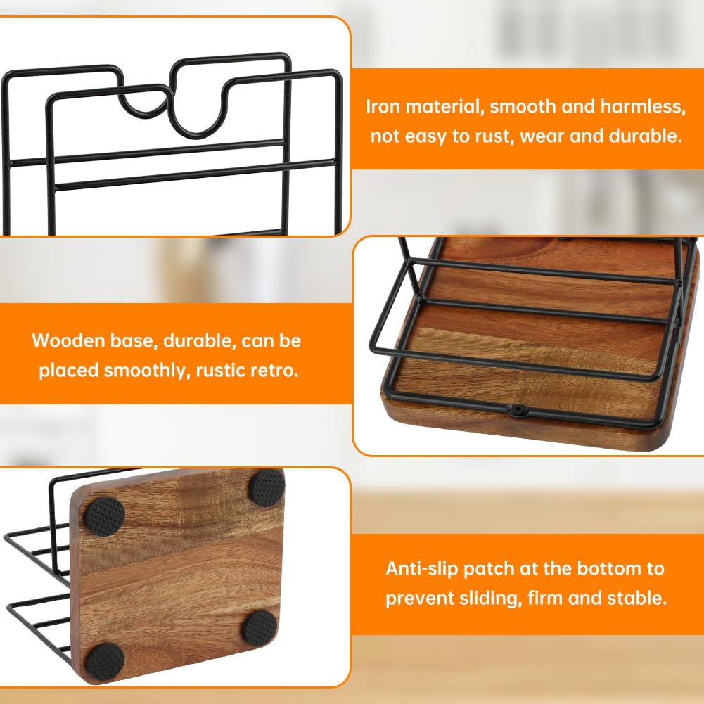 Rustic Napkin Holder for Salt and Pepper Shakers,Napkin Salt and Pepper Holder for Table(Wood)