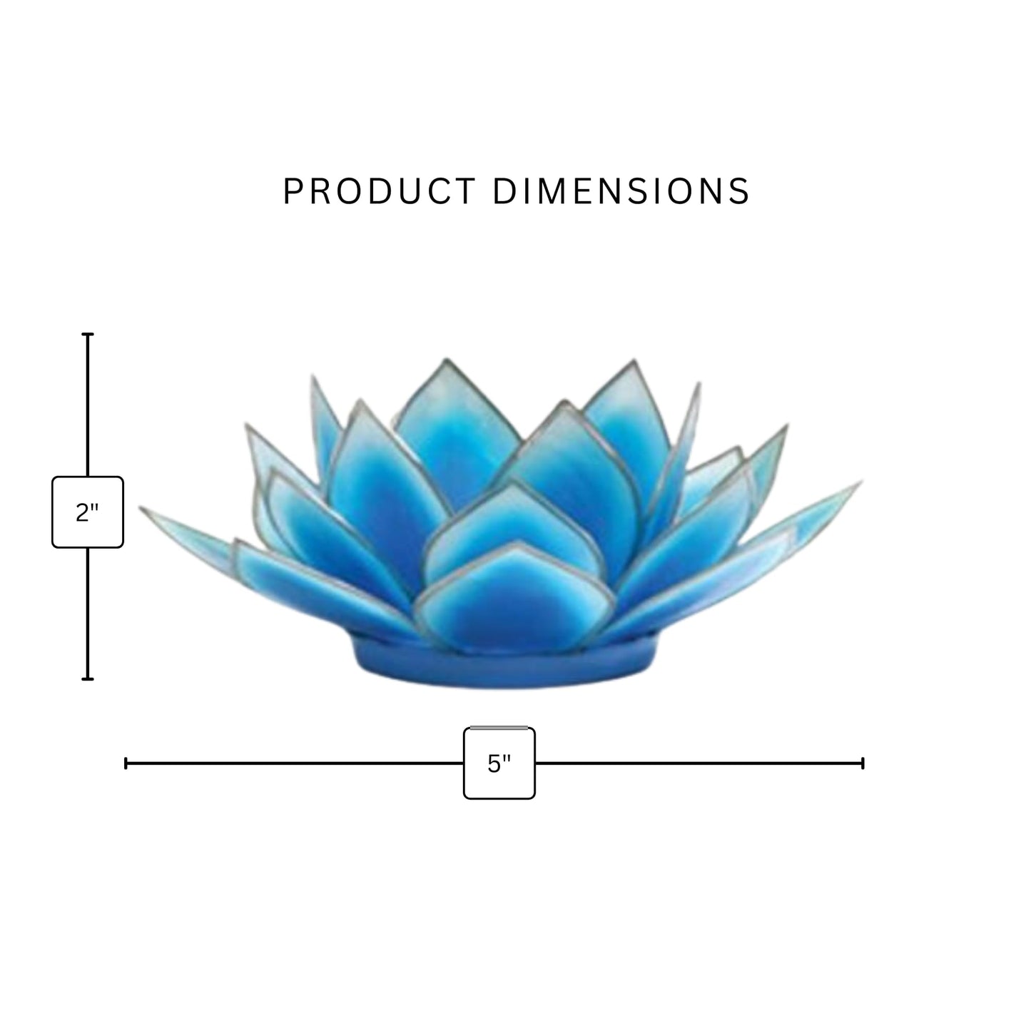 Dahlia Lotus Tealight Holder, Turquoise