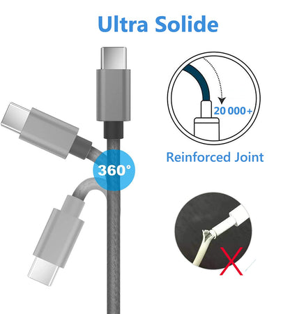 Yosou USB C Charger Cable 2M 2Pack USB A to USB C Type C Charger Fast Charging 3A Lead Braided for Samsung Galaxy S22 S21 S20,Pixel 8 7 6,PS5,Switch