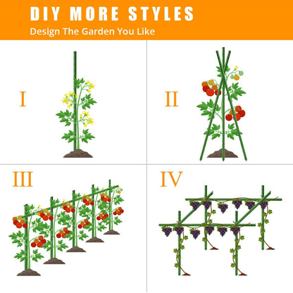 LAVEVE Garden Stakes 58 Inches Heavy Duty Steel Tomato Stake, Plastic Coated Support for Securing Trees, Climbing Plants, Cucumber, Beans, Pack of 20