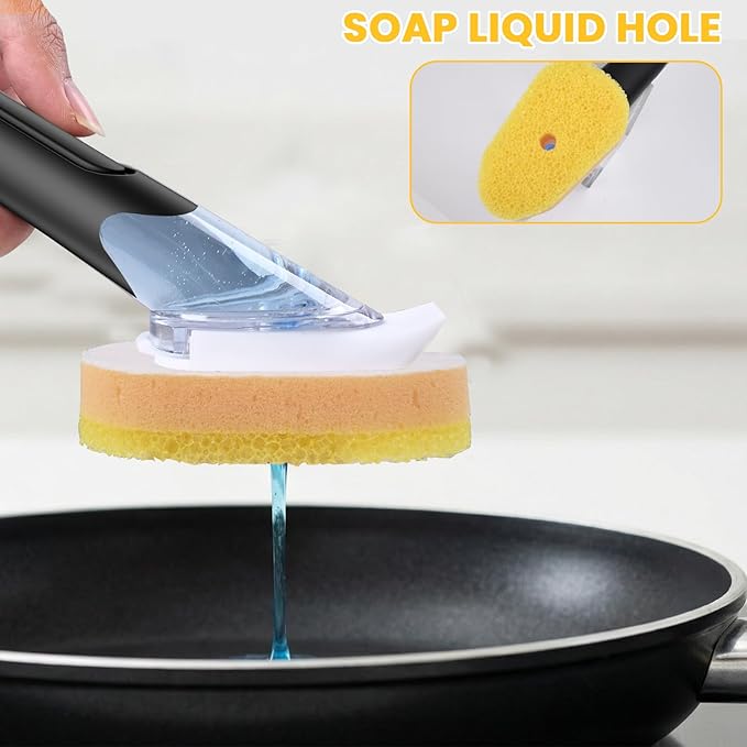 Soap Dispensing Replacement Dish Brush Storage Set