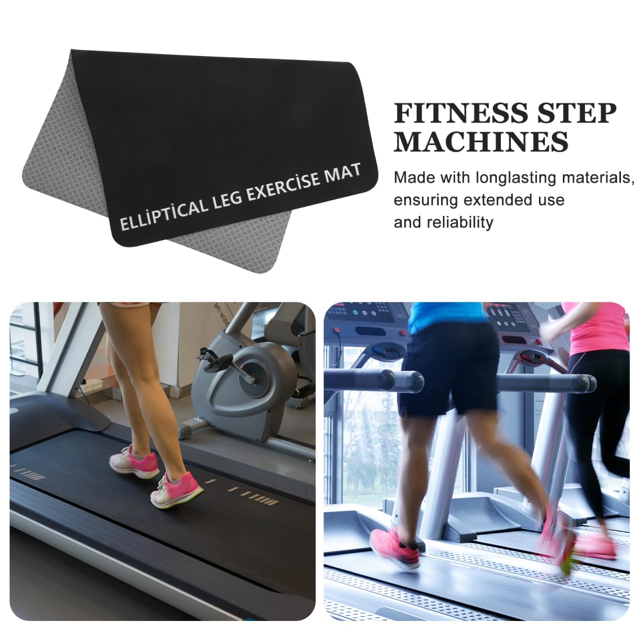 Totority Shock-Absorbing Treadmill Mat 6.29In Black – Noise & Vibration Reduction for Home & Office Gyms, Floor Protector Compatible with All Treadmill Models