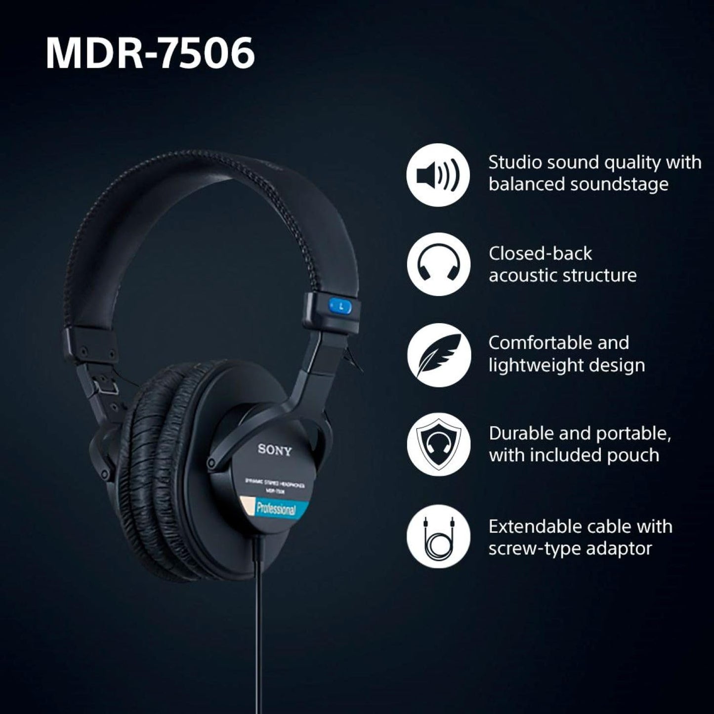 Sony MDR7506 Professional Large Diaphragm Headphone