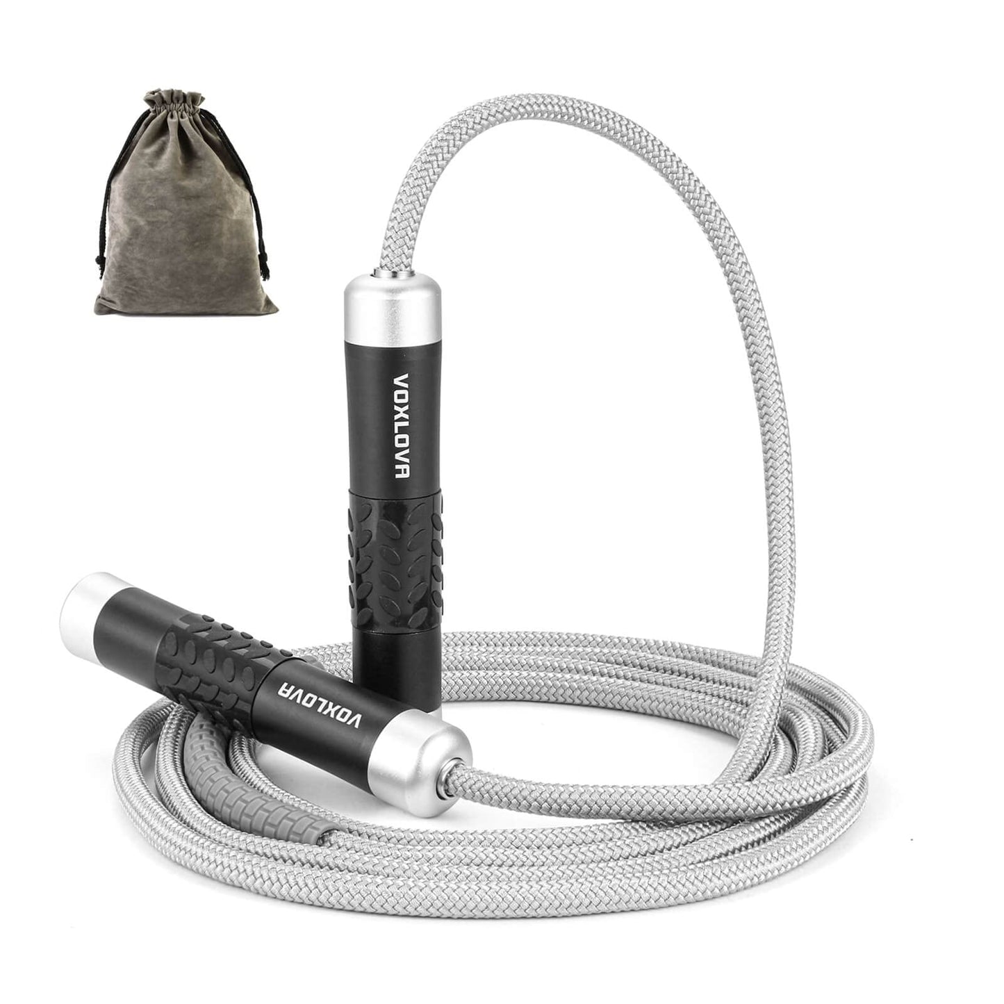 Weighted Jump Rope - Premium Heavy Jump Ropes with Adjustable Extra Thick Cable, Aluminum Silicone Grips Handles, High-Speed Ball Bearings Professional Skipping Rope for Crossfit MMA Cardio & Workouts