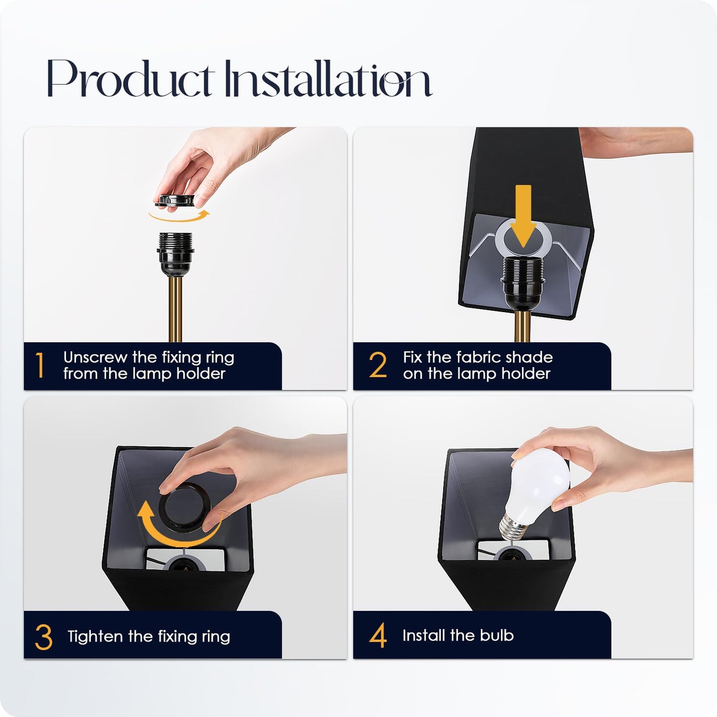 Soilsiu Bedside Lamp with USB Ports - Touch Control Table Lamp for Bedroom with USB C+A Charging Ports & AC Outlets, 3 Way Dimmable Nightstand Light for Living Room (LED Bulb Included, Brass - Black)