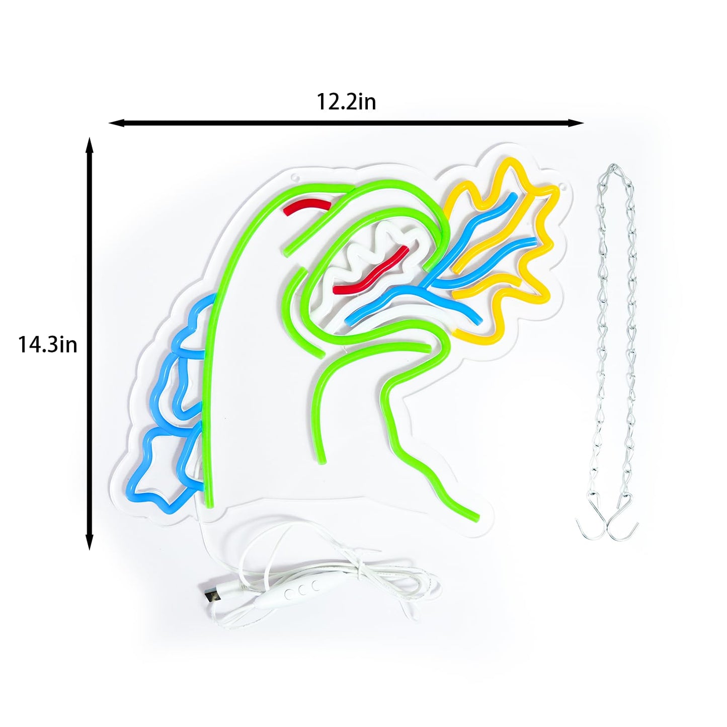 TOPQUALI Monster Neon Sign for Wall Decor,Dinosaur Dimmable Neon Sign for Gaming Room Boys Room Decor，Powered by USB 14.3 * 12.2inch,Birthday Party Christmas Gifts